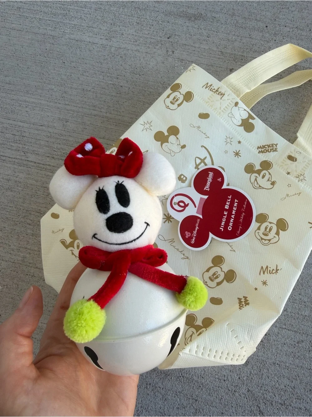 Disney Parks Minnie Mouse Jingle Bell Ornament Christmas Holiday Collection New